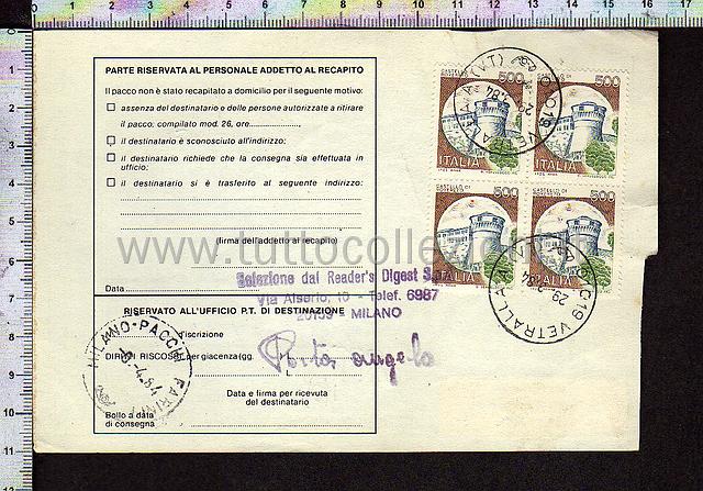 Collezionismo di storia postale buste viaggiate affrancatura tariffe postali degli anni 1980-89